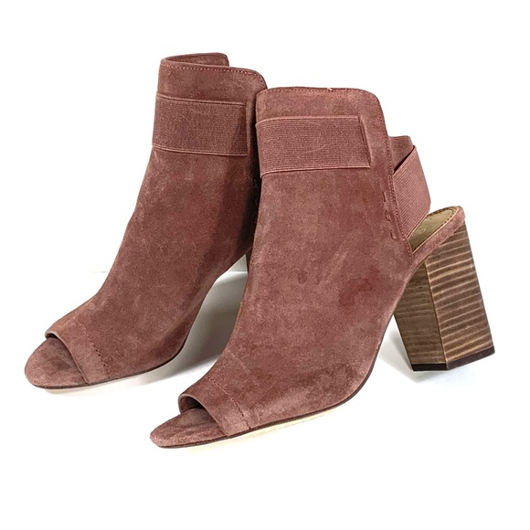 Splendid Daina Open Toe Brown Suede Booties Sz 10 - Picture 5 of 14